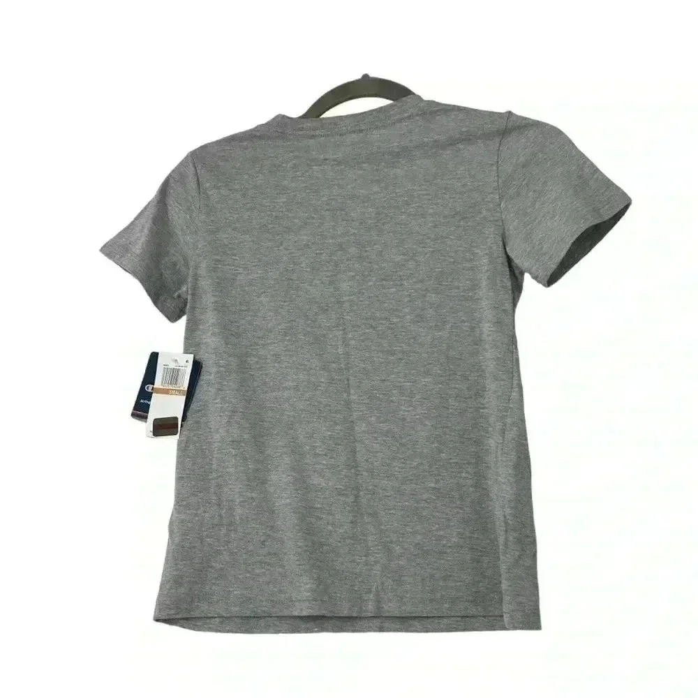 Champion Boys Size Small Gray T-Shirt Ombré Logo Athletic Activewear NWT